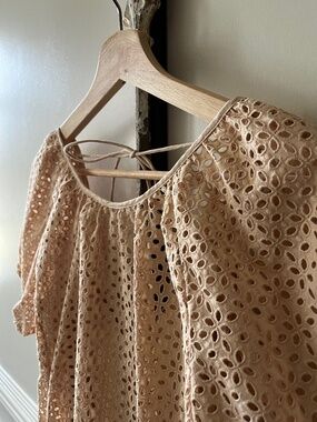NWT J. Crew blush peach cotton eyelet top